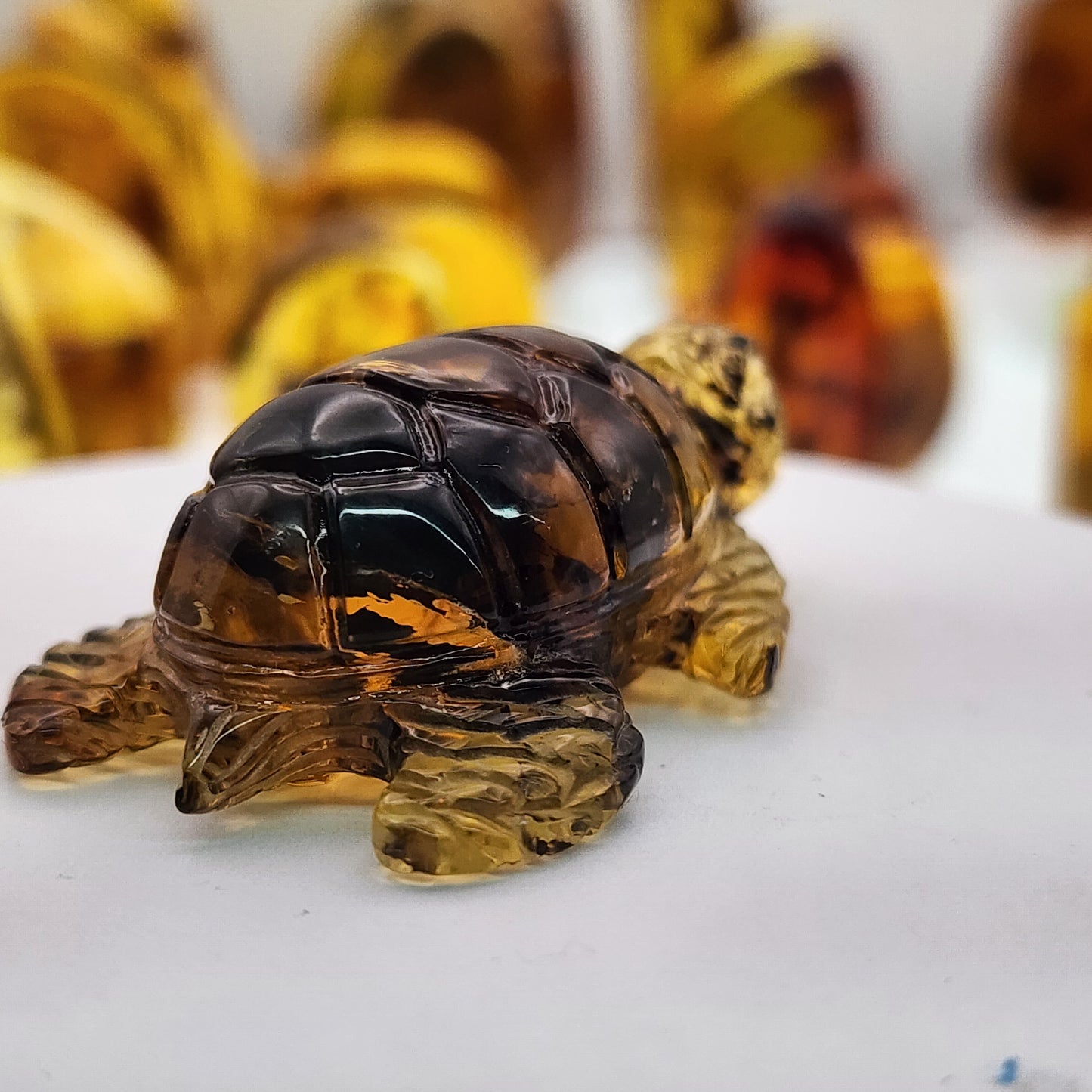 Carved Amber Sea Turtle