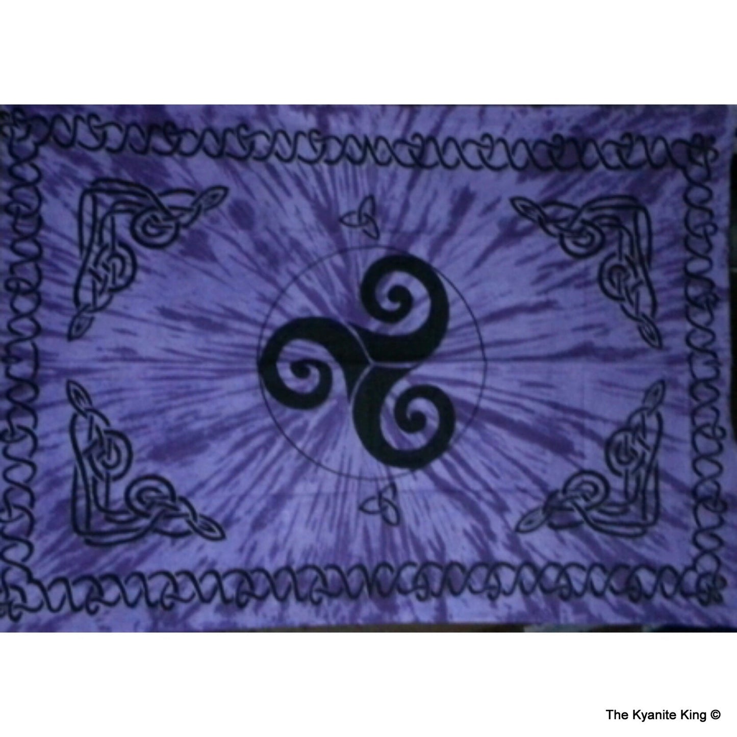 Tie Dye Celtic Trinity Spiral Tapestry -Purple