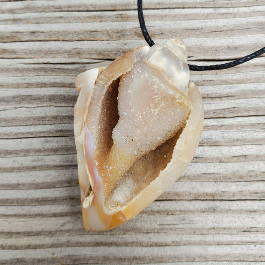 Spiralite Aura Fossil Pendant Large