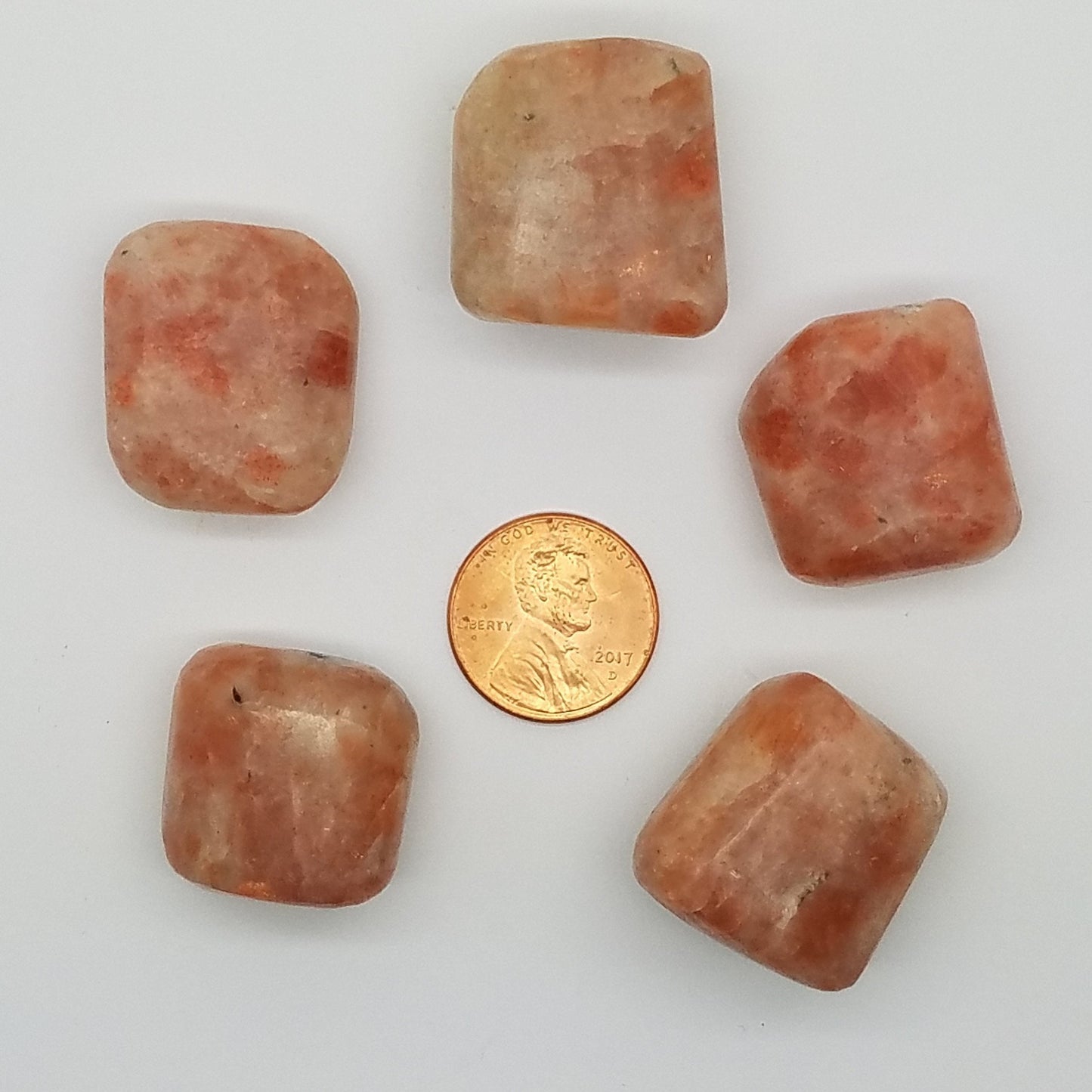 Sunstone Tumbled Gemstones – 5 pc set