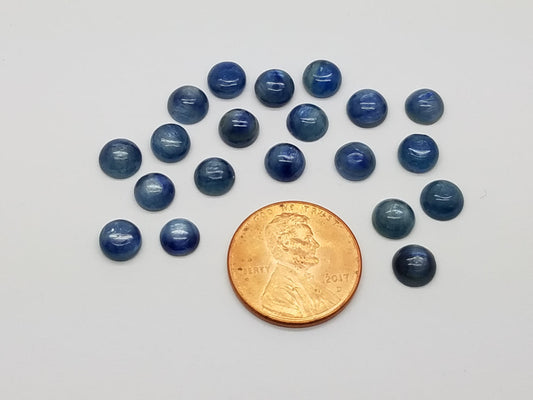 Blue Kyanite 6mm Round Cabochon