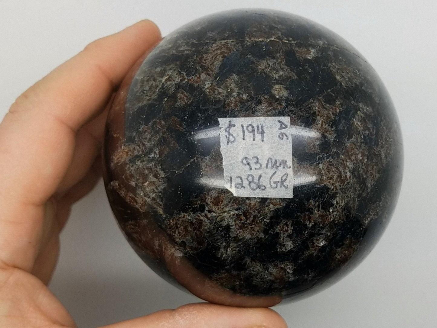 Arfvedsonite – Massive Gemstone Sphere – 93mm – #A6
