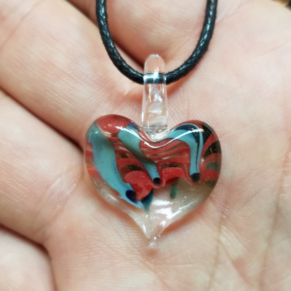 Heart Glass Pendant Clearance