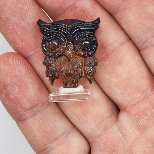 Amber Carved Owl #1