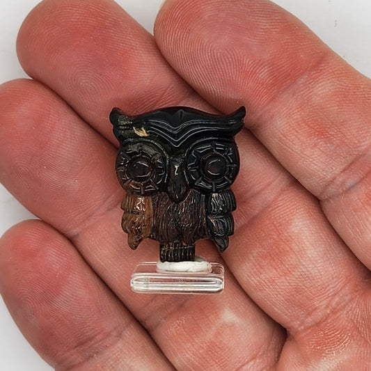 Amber Carved Owl #3