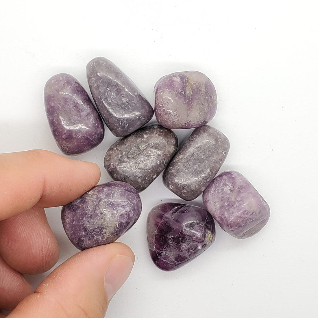 Lavender lepidolite tumbled stones