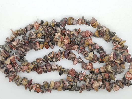 Leopard skin jasper chip beads