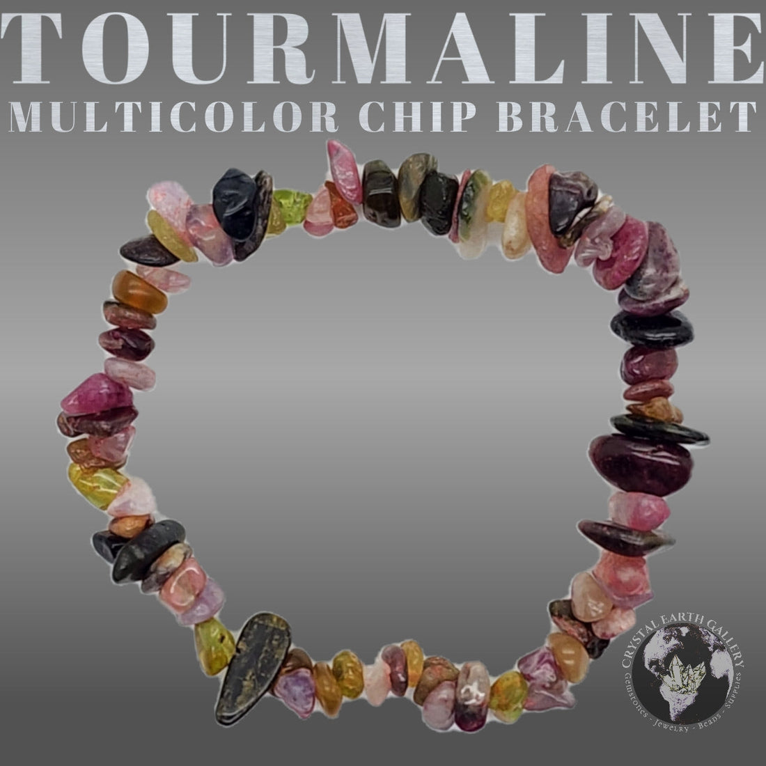 Multicolor tourmaline chip bracelet