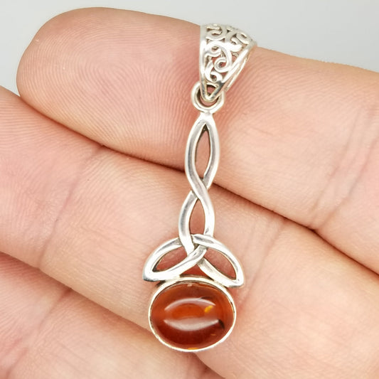 Baltic Amber Celtic Knot Pendant