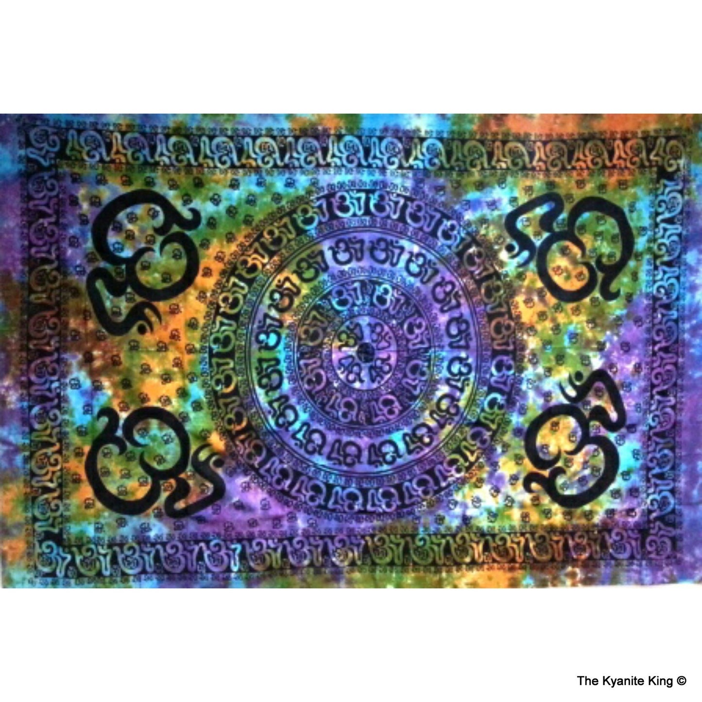 Tie Dye OM Mantra Tapestry Medium