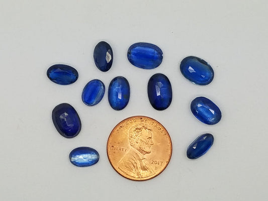 Blue Faceted Oval 10x7mm