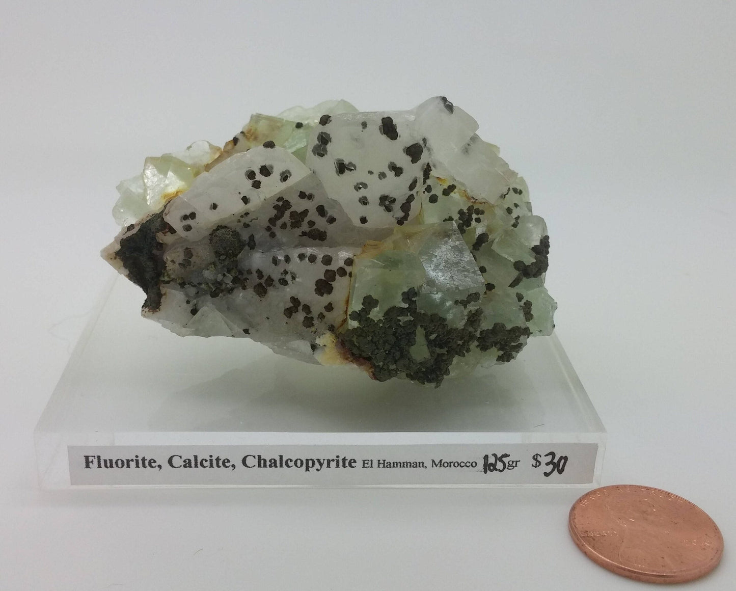 Fluorite Calcite Pyrite – Unusual and Unique Specimen – 125gr