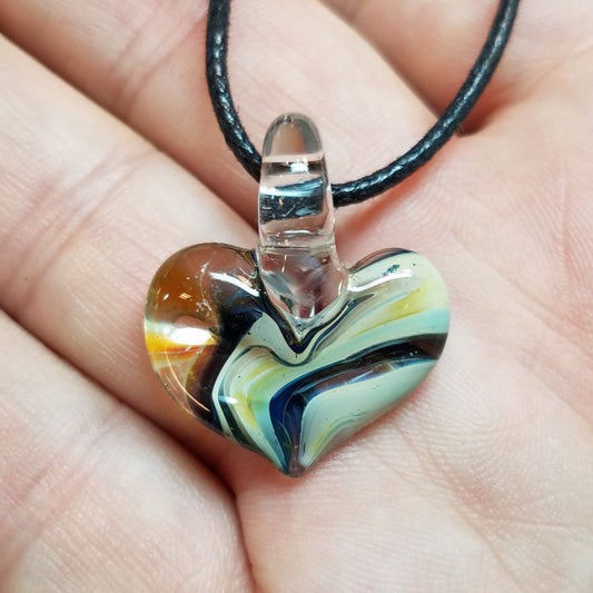 Lily Heart Glass Pendant Clearance