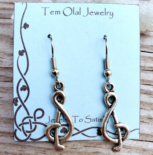 Musical Note Charm Earrings