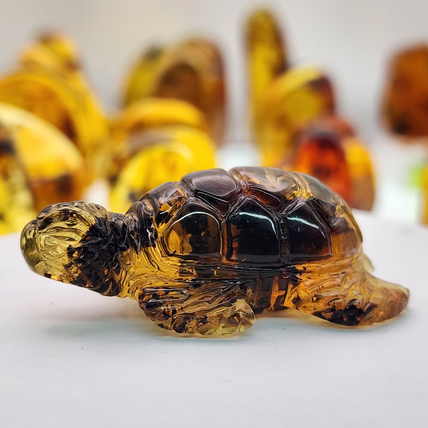 Carved Amber Sea Turtle