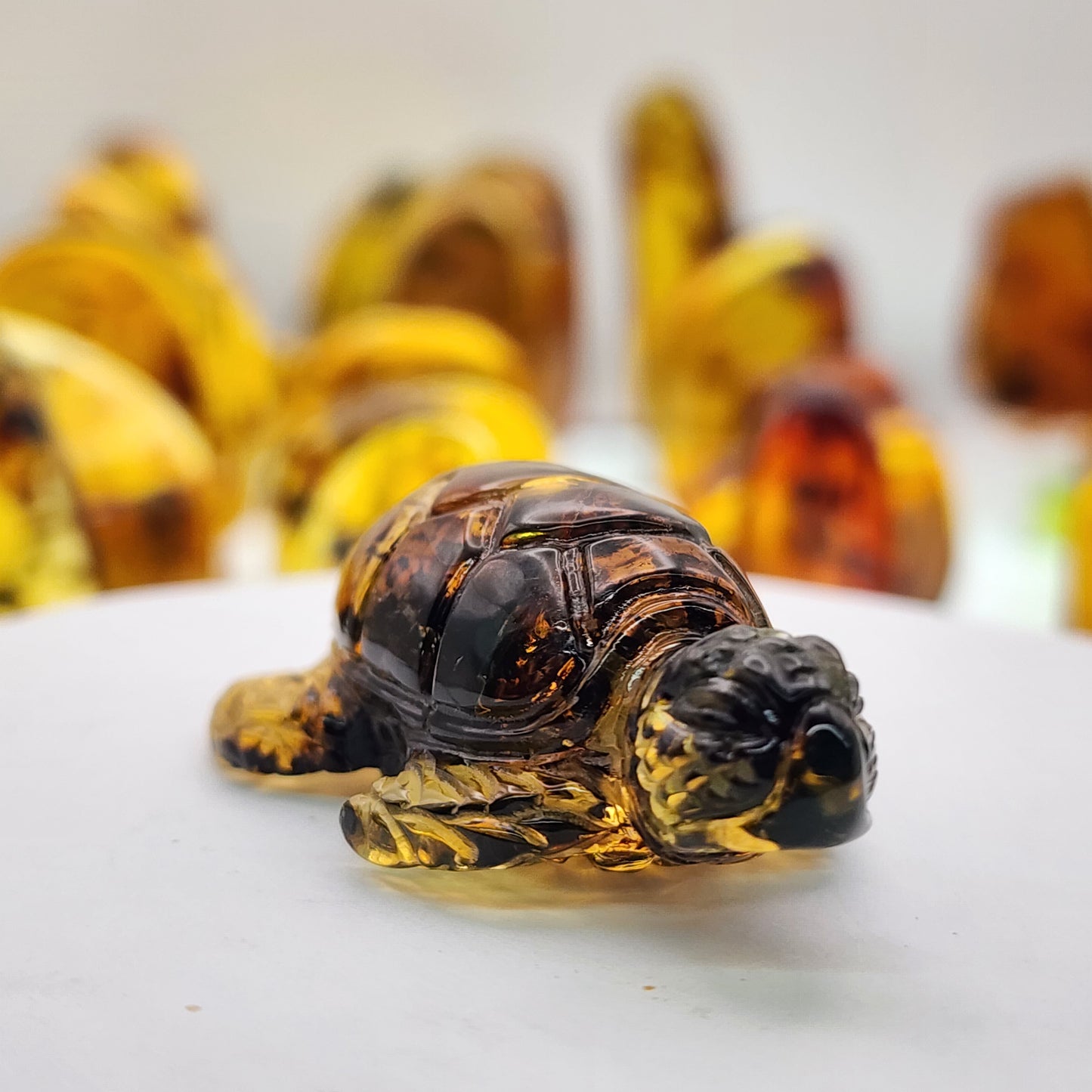 Carved Amber Sea Turtle