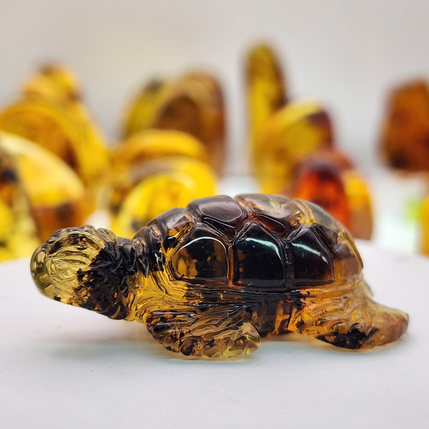 Carved Amber Sea Turtle