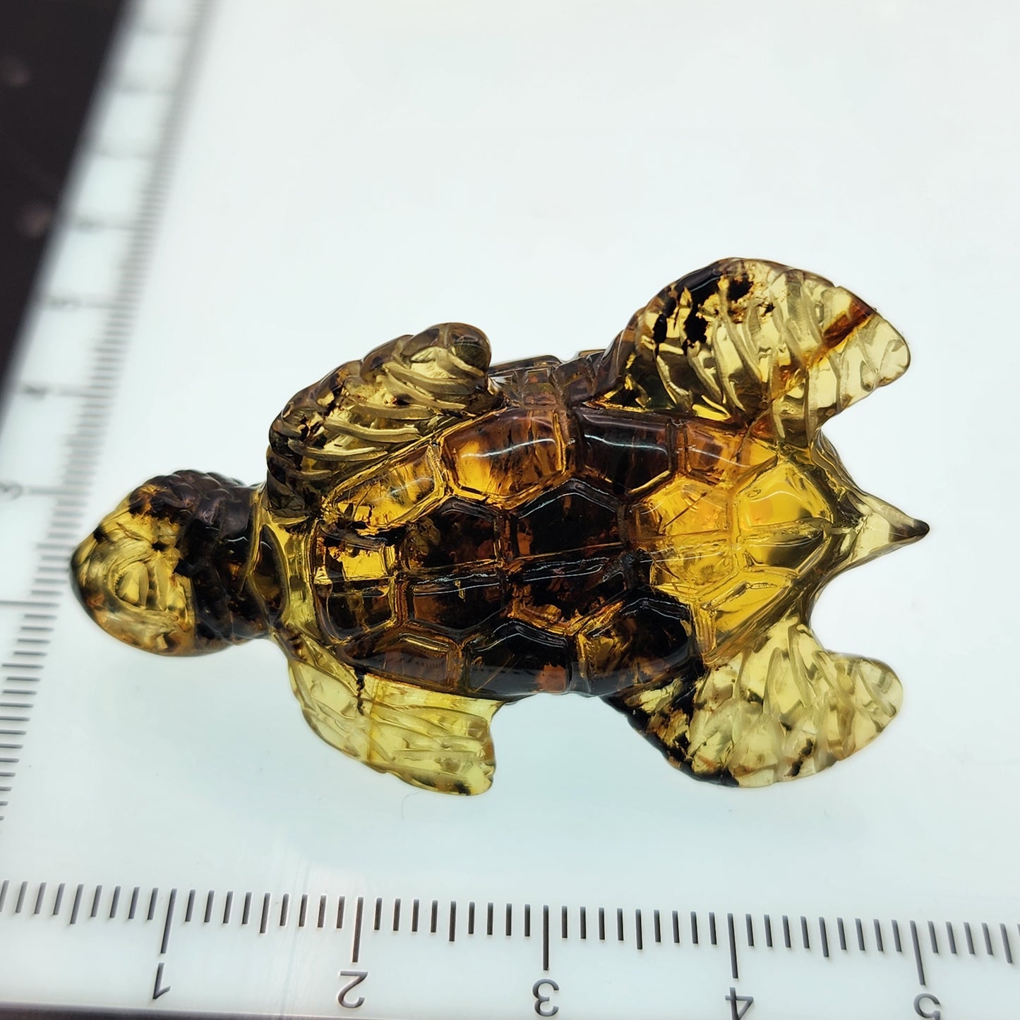 Carved Amber Sea Turtle