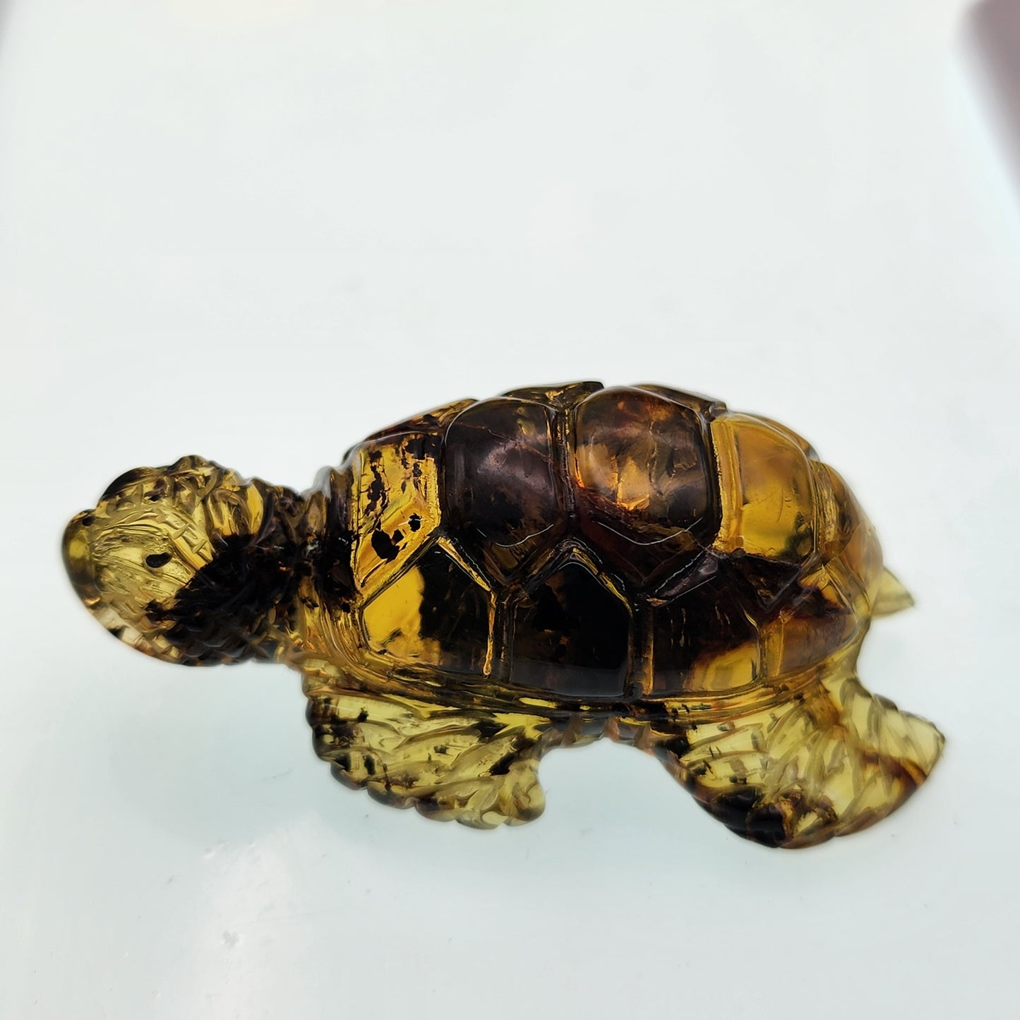 Carved Amber Sea Turtle