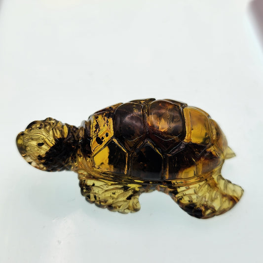 Carved Amber Sea Turtle