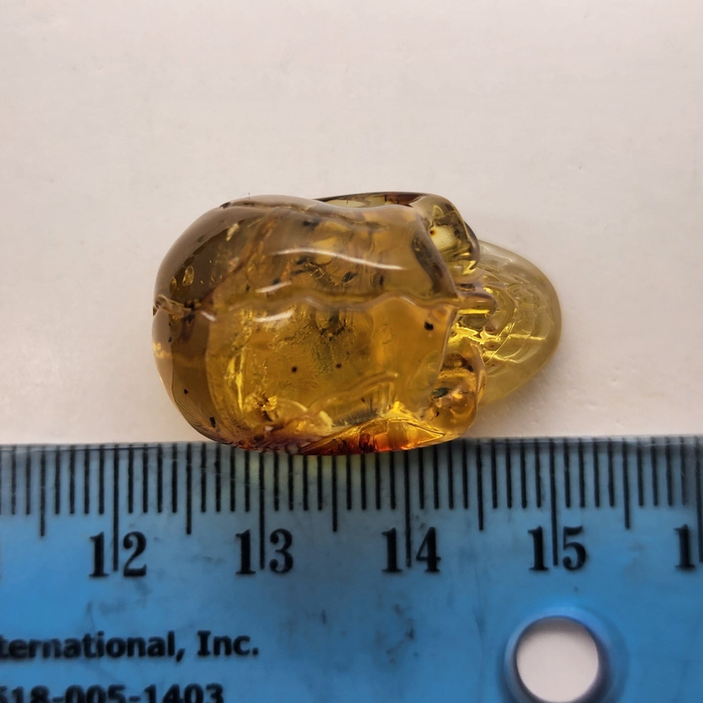 Carved Amber Skull