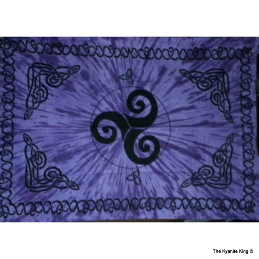 Tie Dye Celtic Trinity Spiral Tapestry -Purple