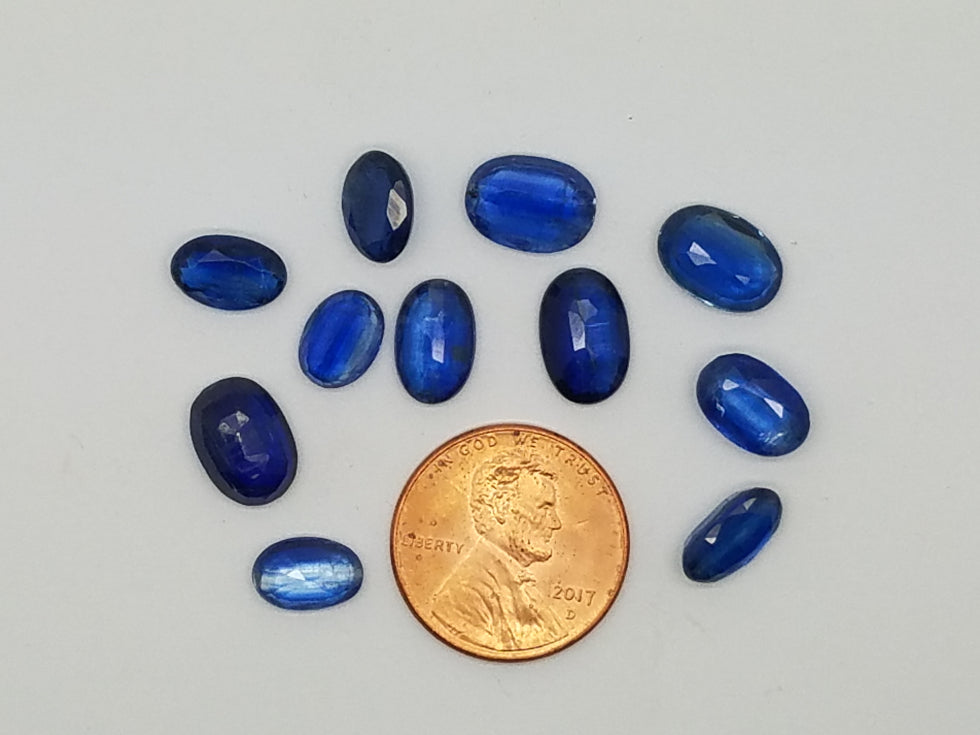 Blue Faceted Oval 9X7mm