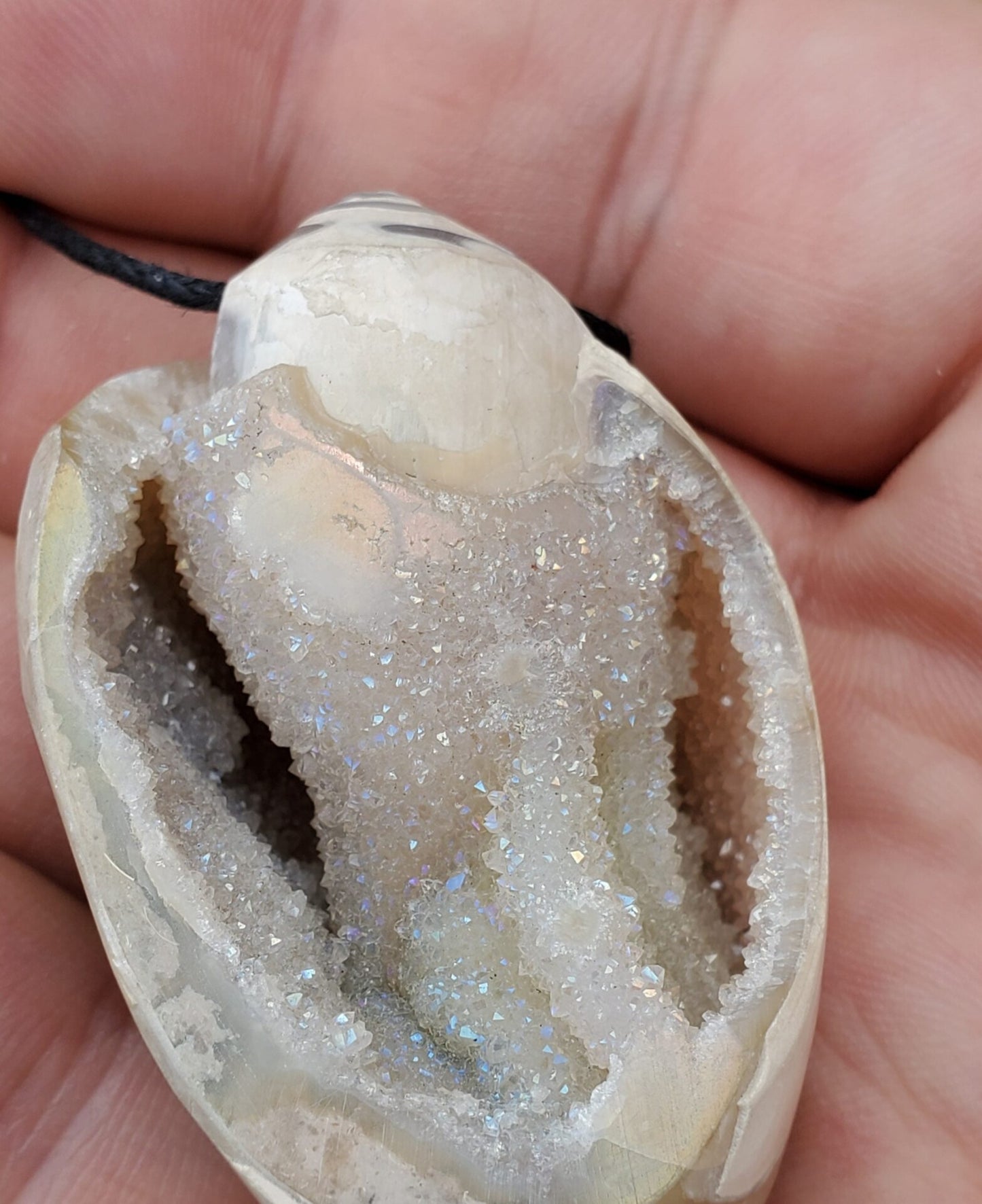 Spiralite Aura Fossil Pendant Large