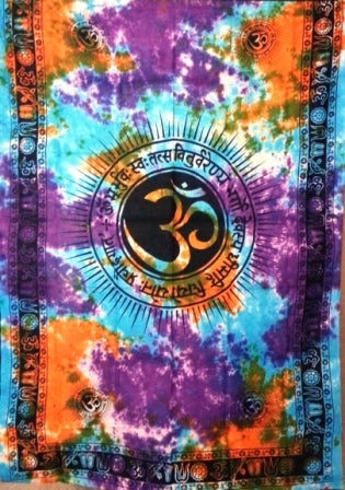 Tie Dye Radiant OM Chakra Tapestry