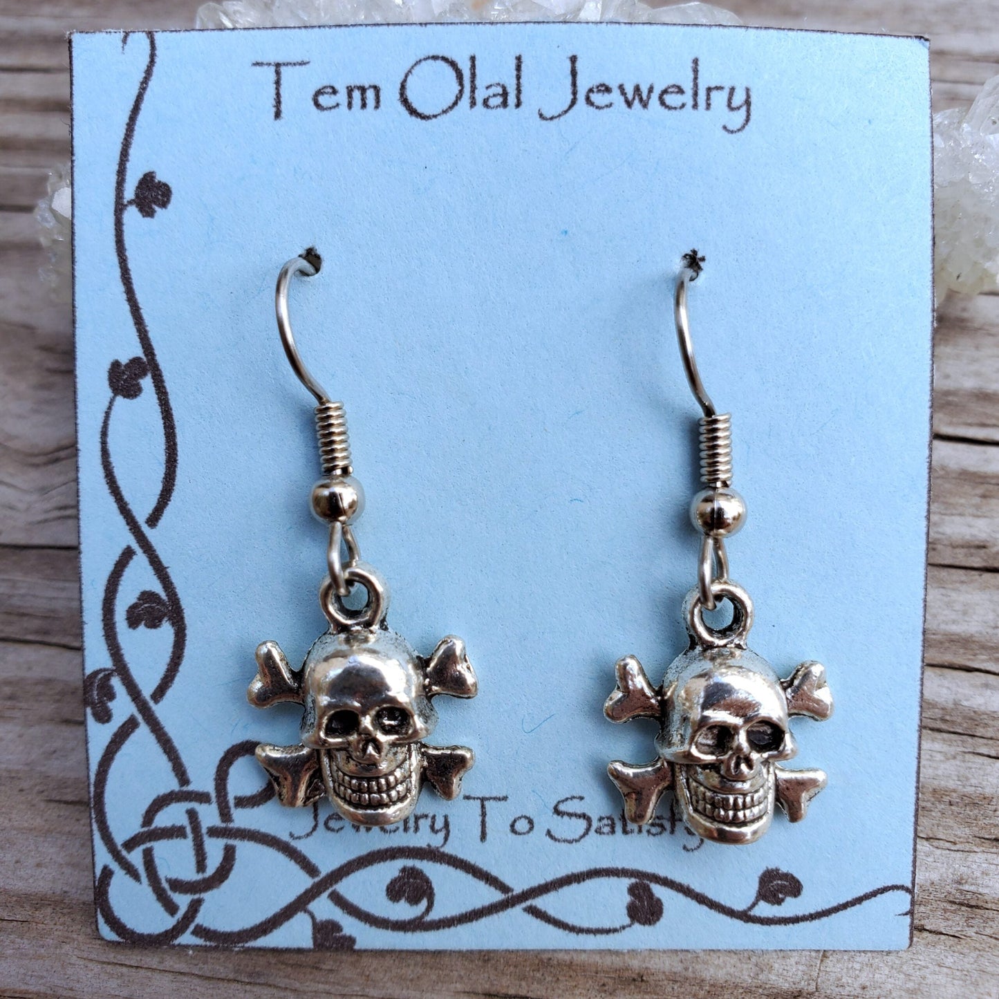 Skull and Crossbones Charm Earrings