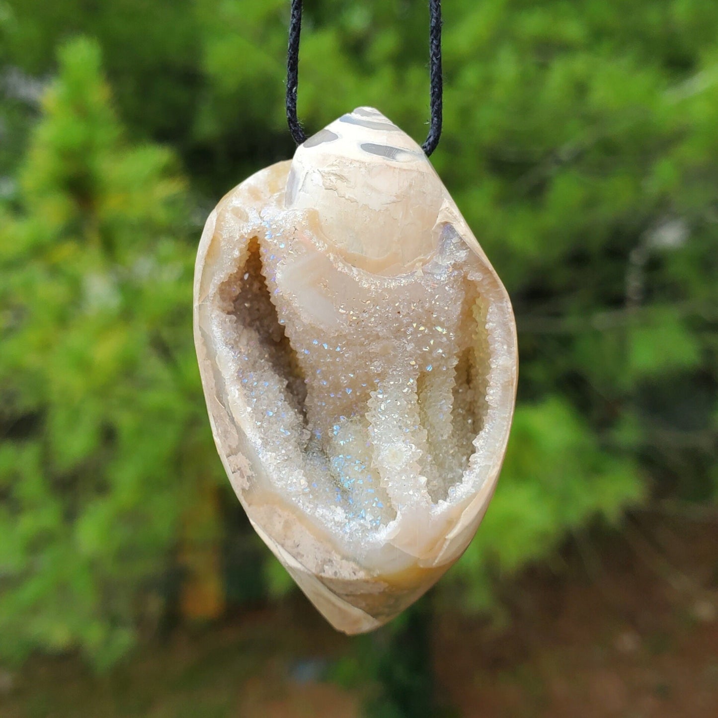 Spiralite Aura Fossil Pendant Large