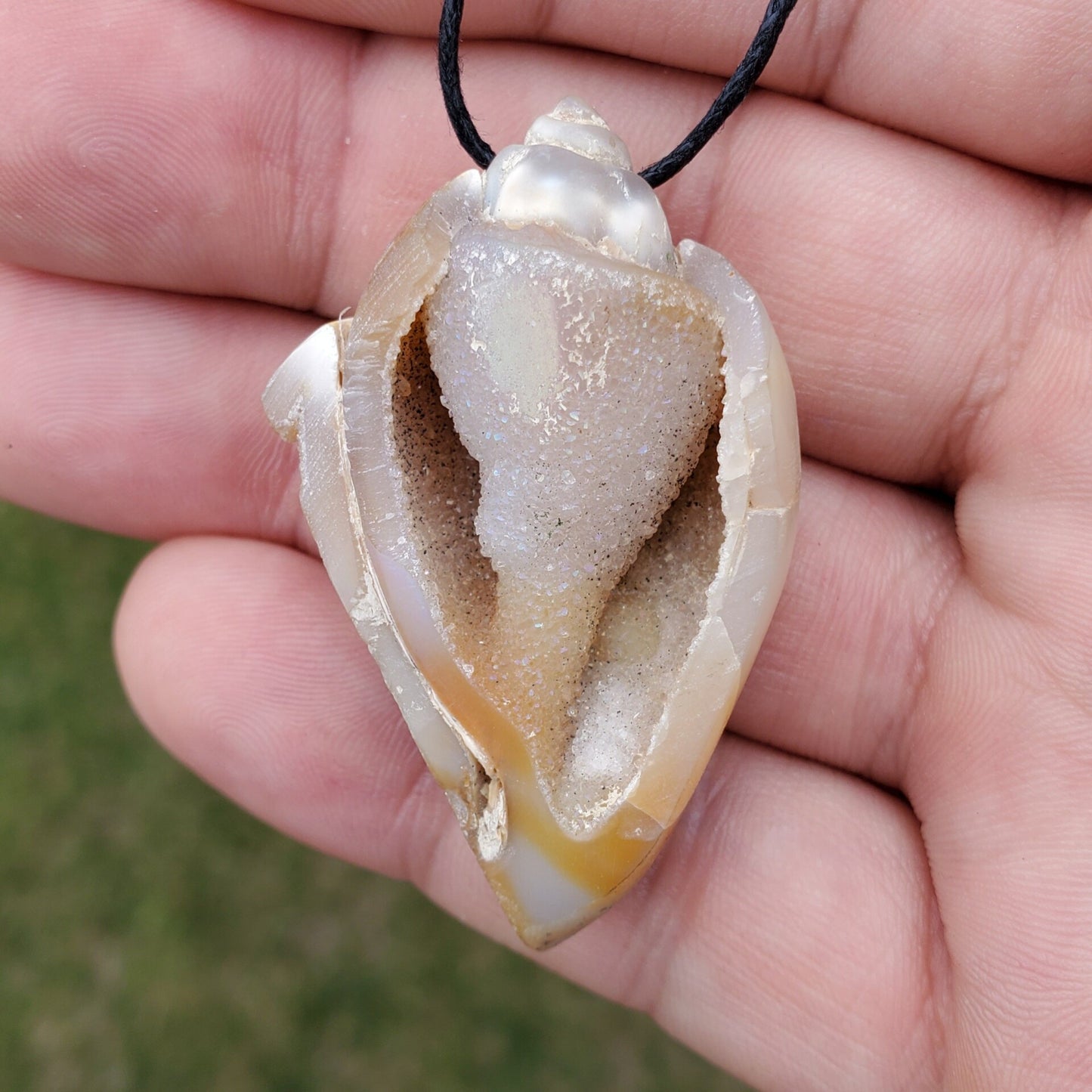 Spiralite Aura Fossil Pendant Large