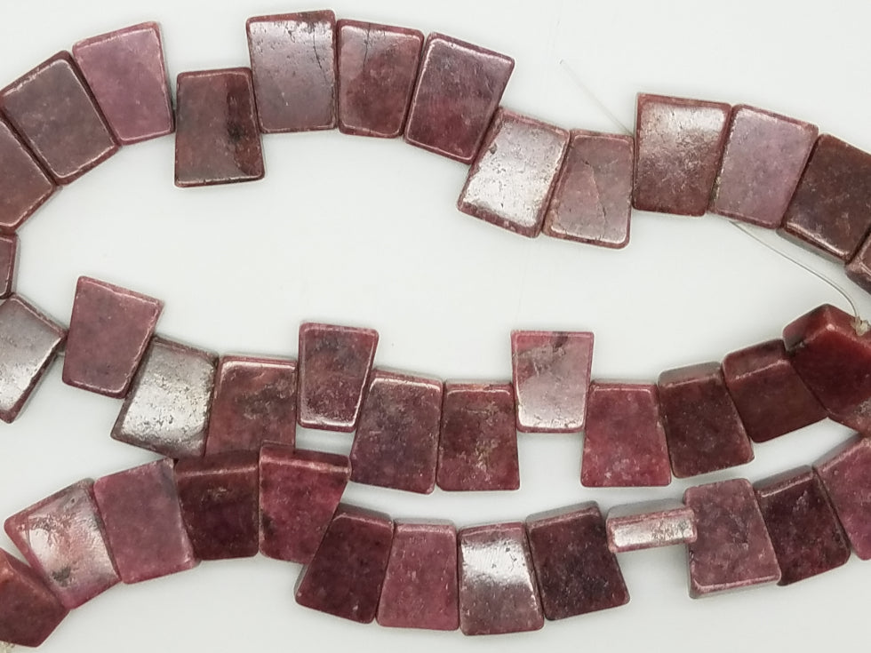 Trapezoid Lepidolite Beads – Bag of 10 Beads – 16x12mm