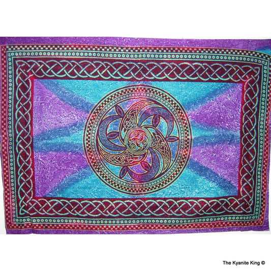 Purple and Blue Celtic Spiral Tapestry Medium Size 58x82