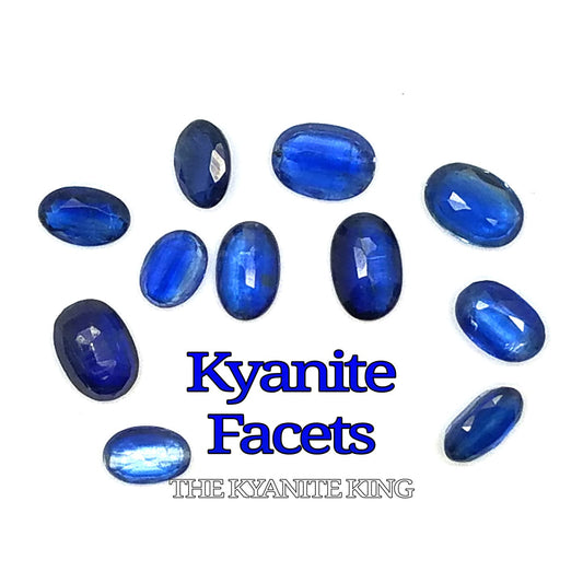 Blue Kyanite Cabochons Oval Facets – 3 Sizes