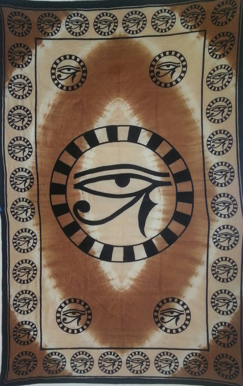 Eye of Horus Protection Tapestry -Tan
