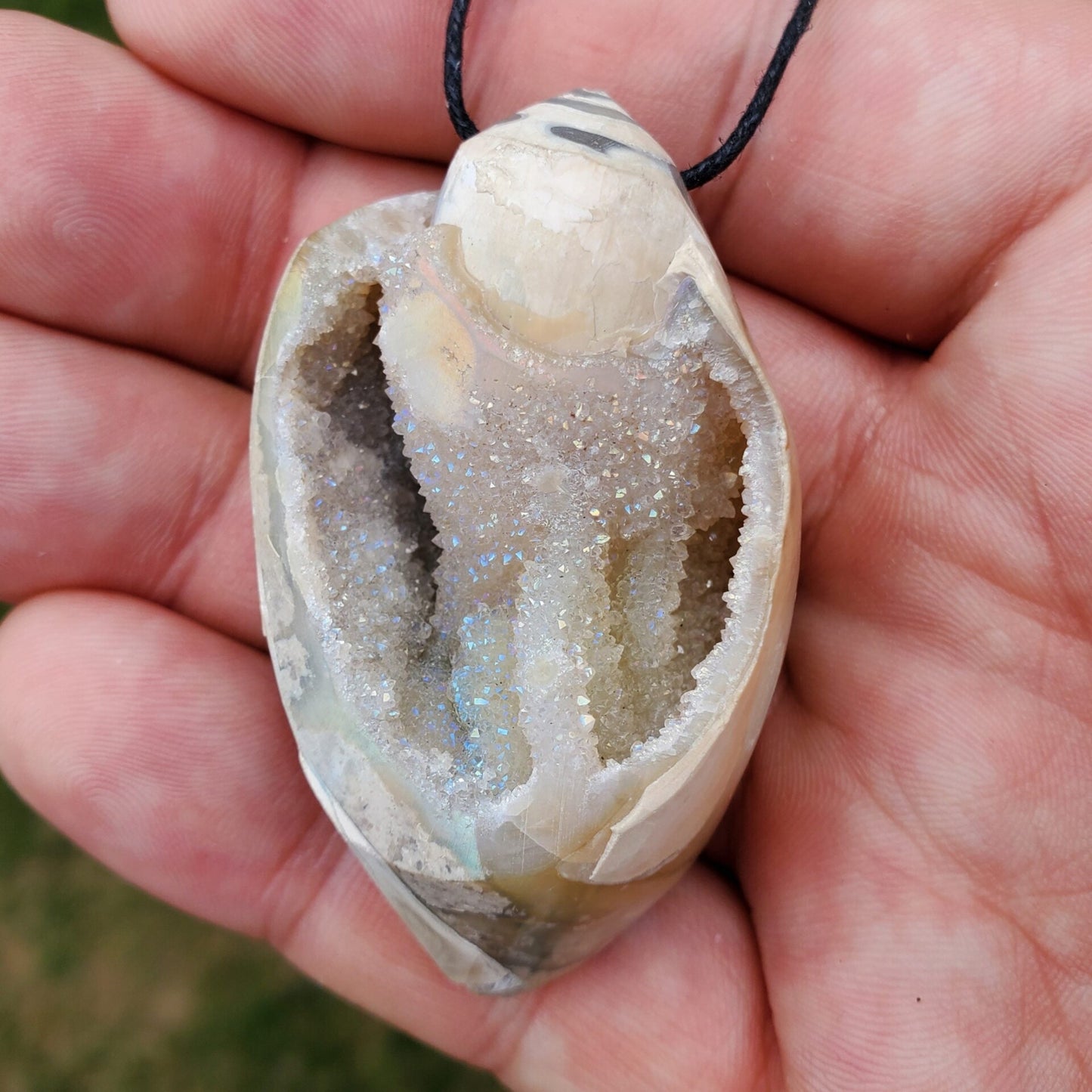 Spiralite Aura Fossil Pendant Large