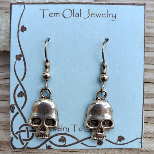 Small Skull Charm Earrings