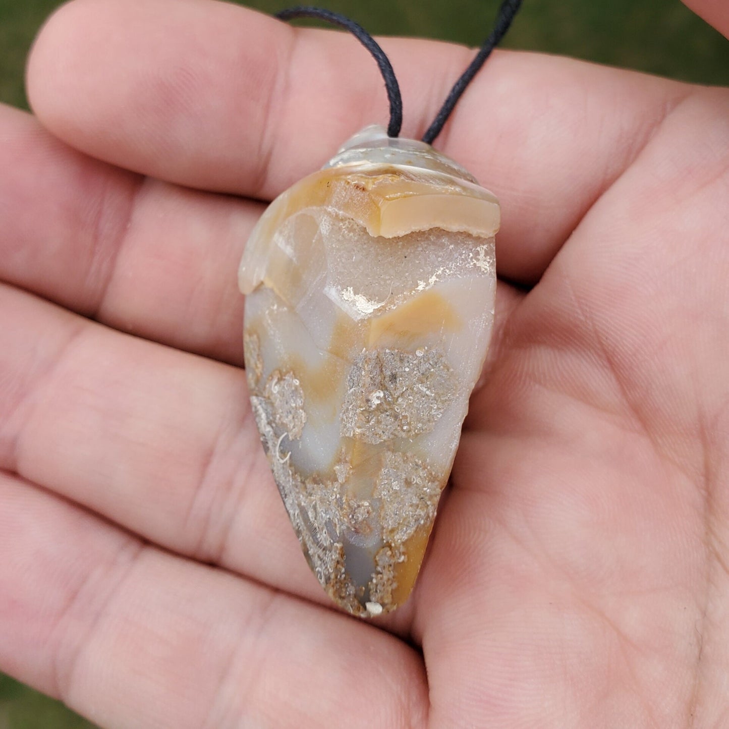 Spiralite Aura Fossil Pendant Large