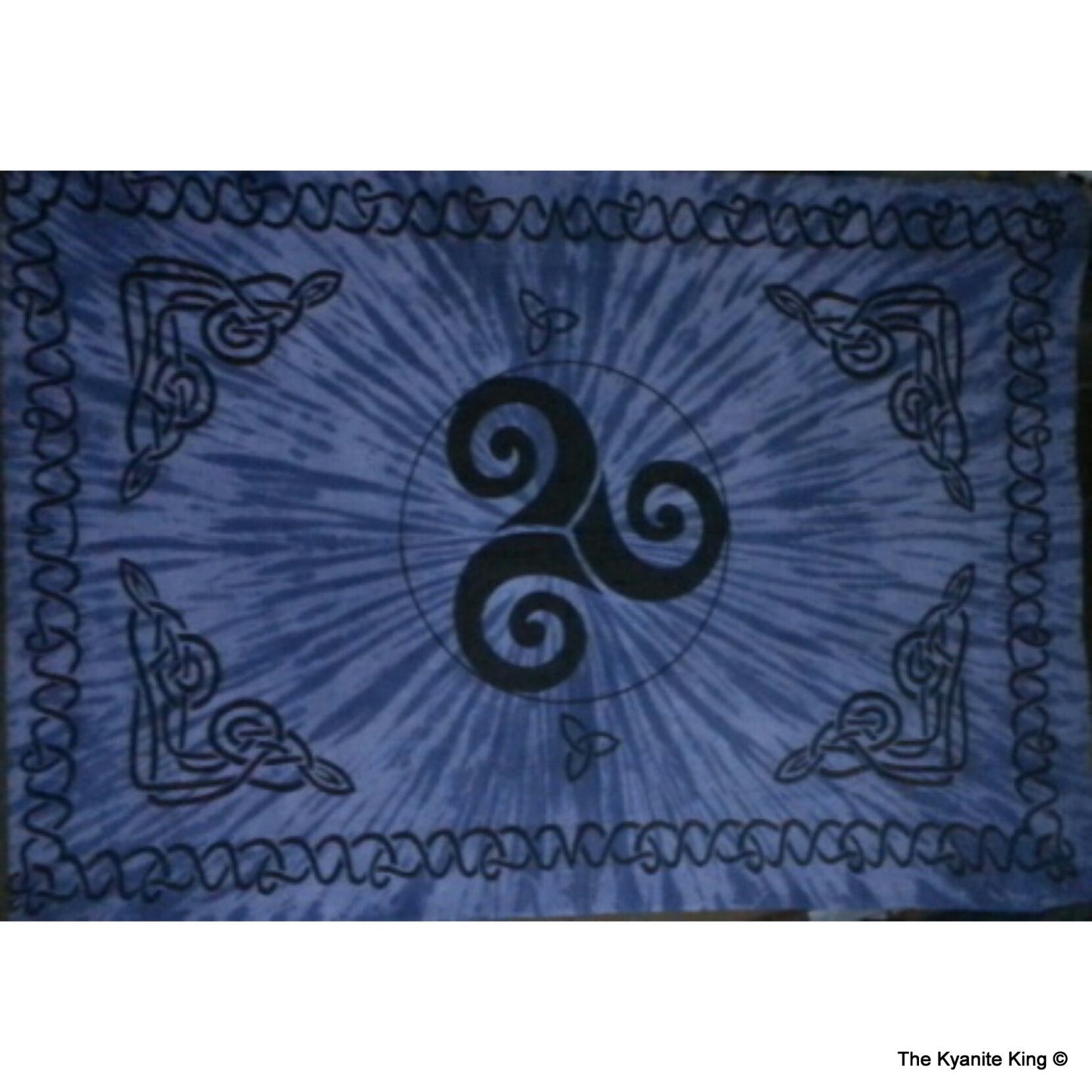 Tie Dye Blue Celtic Trinity Spiral Tapestry