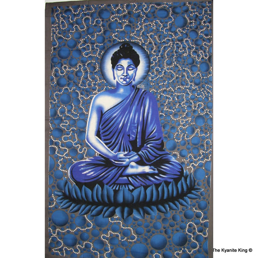 Blue Meditating Buddha Tapestry Medium Size 58x82