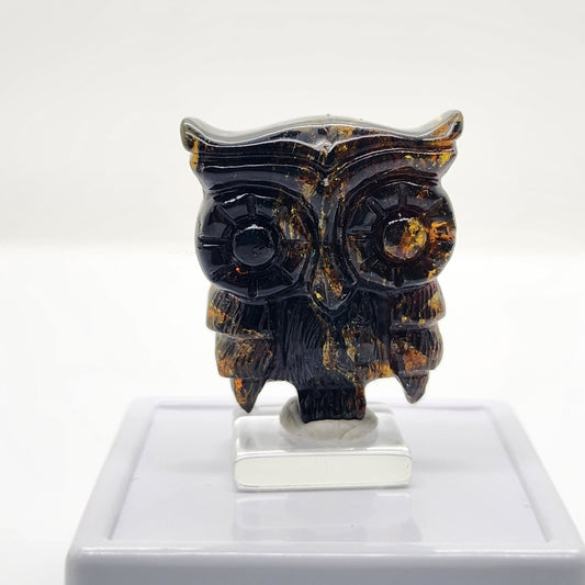 Amber Carved Owl #2