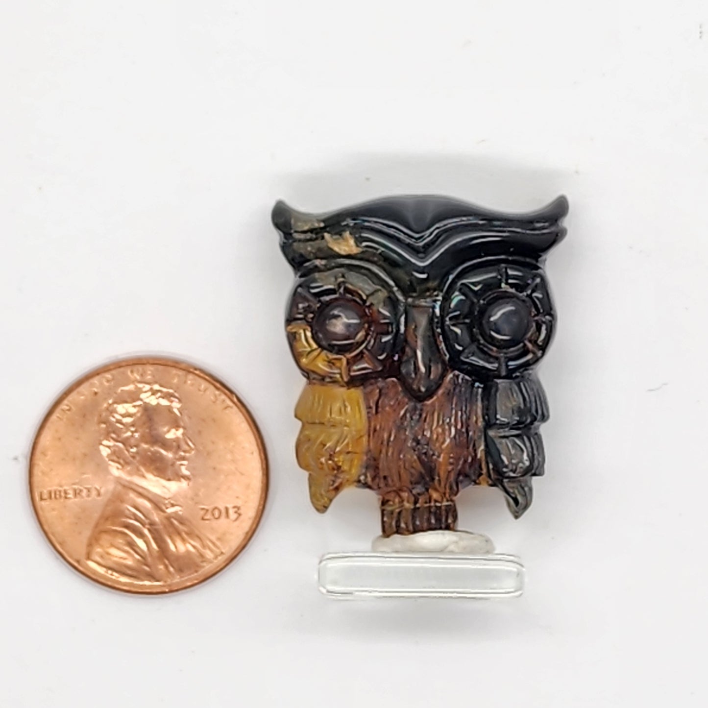 Amber Carved Owl #3