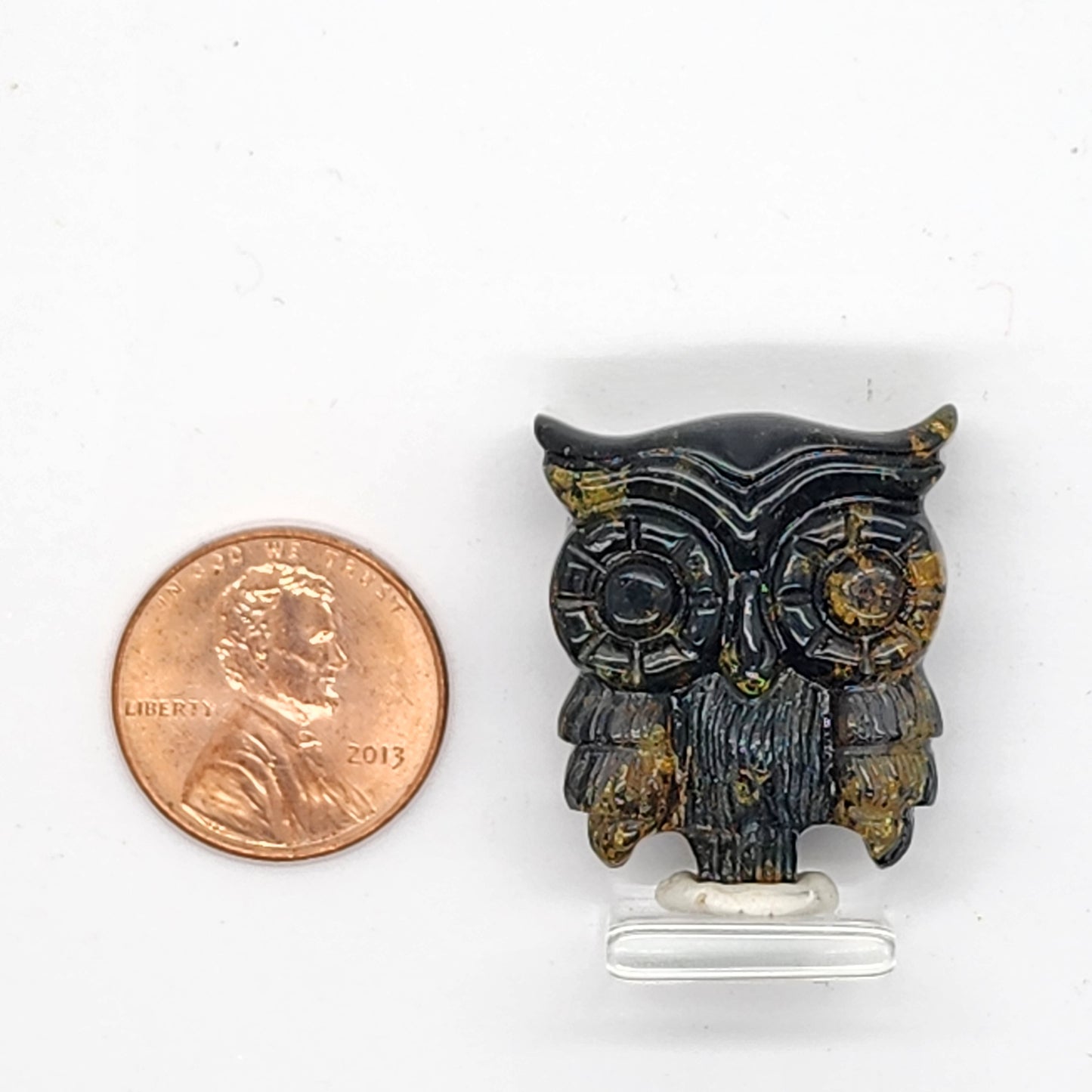 Amber Carved Owl #4