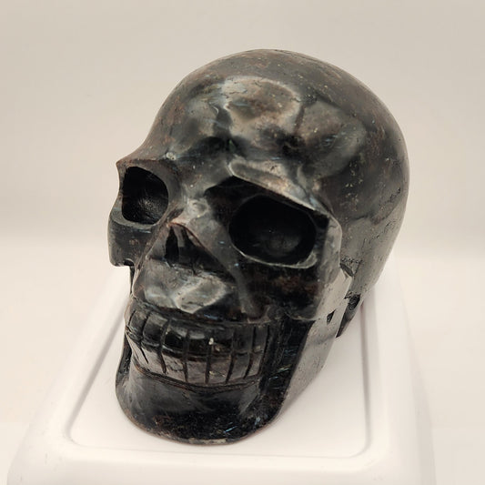 Albert the Arfvedsonite Skull - Large Hand-Carved Collector Crystal Skull