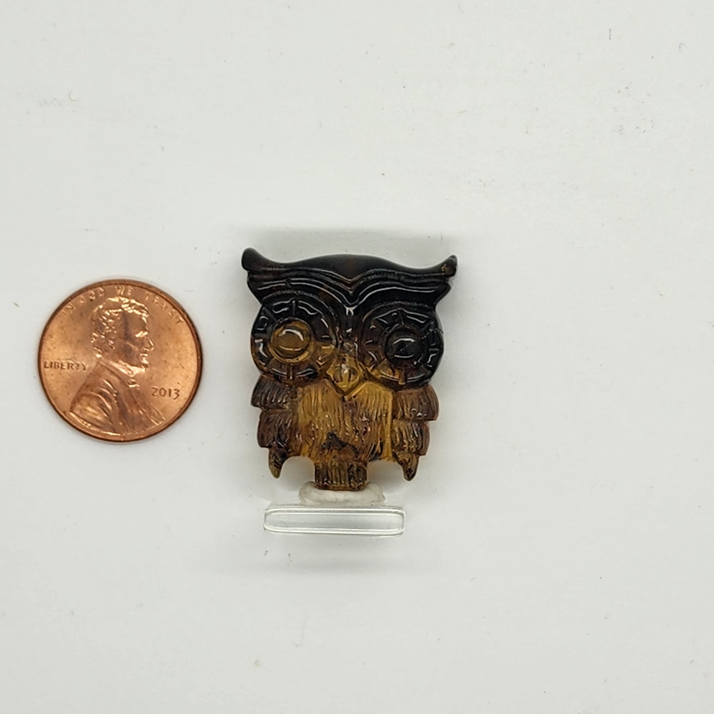 Amber Carved Owl #1