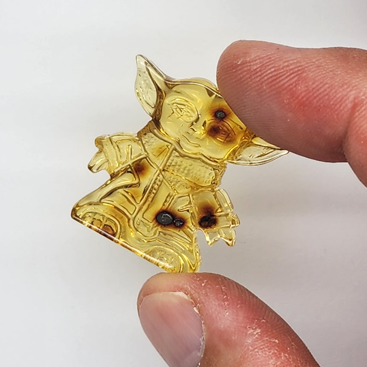 Yoda Star Wars Amber Carving