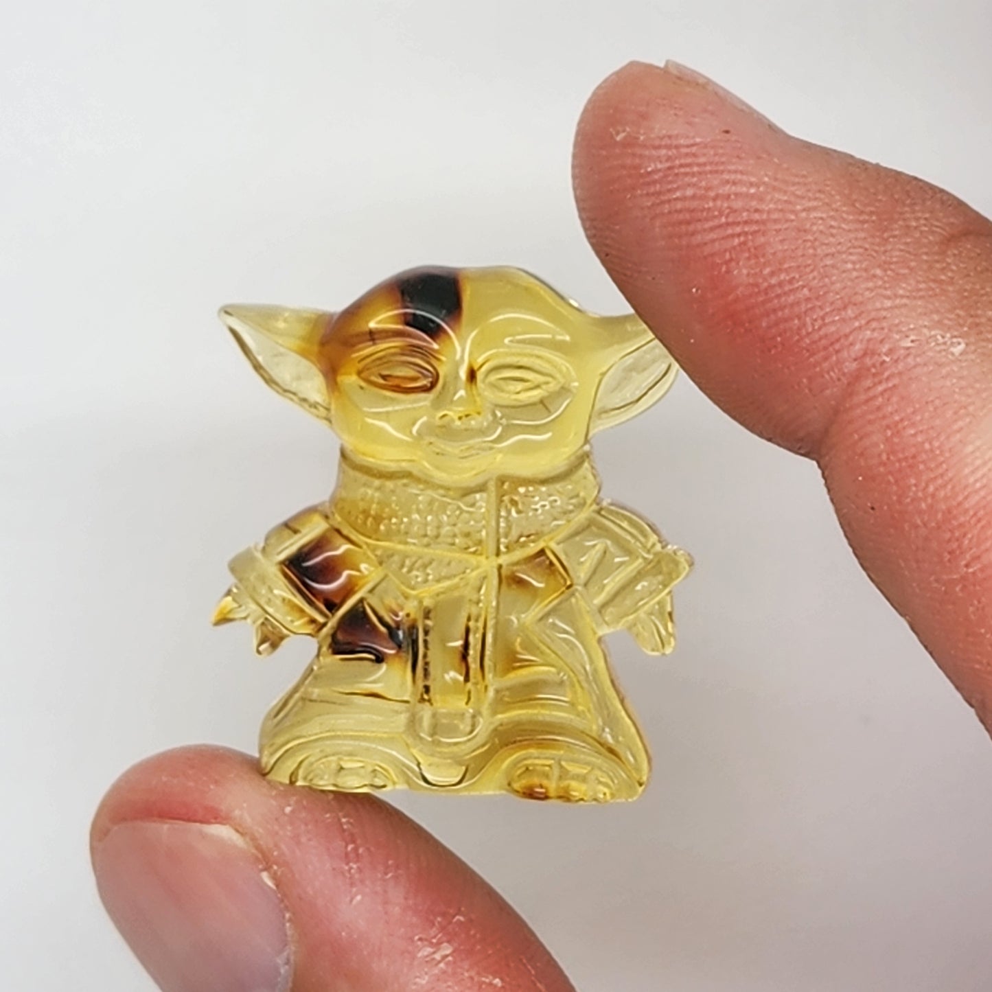 Yoda Star Wars Amber Carving
