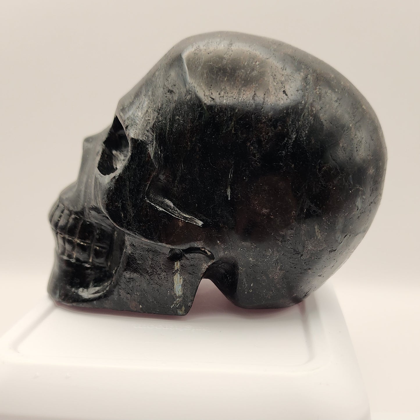 Caroline the Arfvedsonite Skull - Large Hand-Carved Collector Crystal Skull
