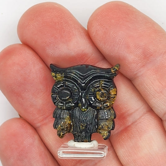 Amber Carved Owl #4